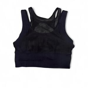 Black mesh lululemon longline sports bra align size 6